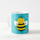 Cute Bee Personalized Mug Koffiemok (Voorkant links)