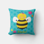 Cute Bee Personalized Sierkussen (Voorkant)