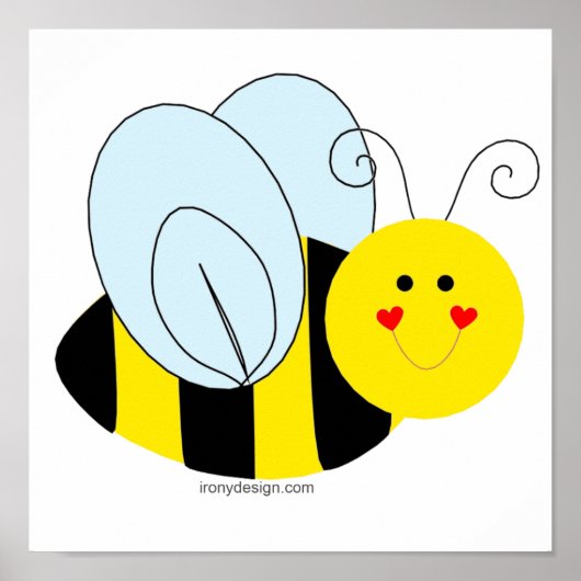 Cute Bee Poster (Voorkant)