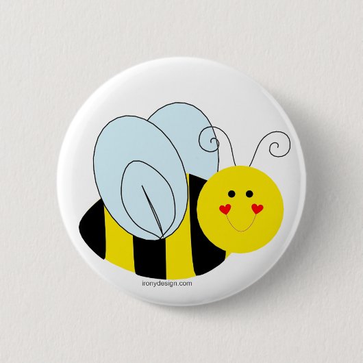 Cute Bee Ronde Button 5,7 Cm (Voorkant)