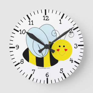 Cute Bee Ronde Klok