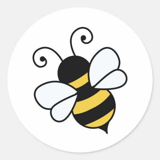 Cute bee ronde sticker (Voorkant)