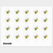 Cute Bee Ronde Sticker (Vel)