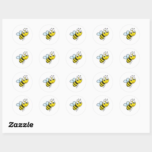 Cute Bee Ronde Sticker (Vel)