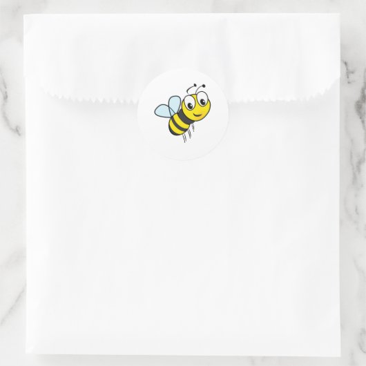 Cute Bee Ronde Sticker (Tas)