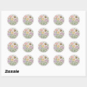 Cute Bee & Smiling Flowers Sticker - Pastel Bloeme (Vel)