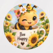 Cute Bee & Sunflower Inspirerende Sticker Set (Design 2)
