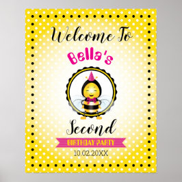 Cute bee thema Party Welcome poster