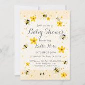 Cute Bee ThMED Baby shower Invitation Kaart (Voorkant)