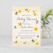 Cute Bee ThMED Baby shower Invitation Kaart (Staand voorkant)