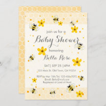Cute Bee ThMED Baby shower Invitation