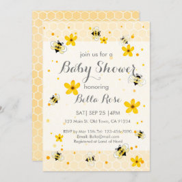 Cute Bee ThMED Baby shower Invitation Kaart