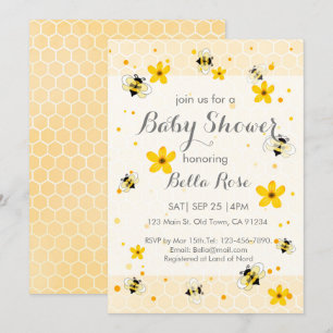 Cute Bee ThMED Baby shower Invitation Kaart