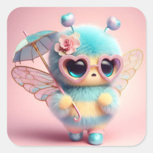 Cute Bee Vierkante Sticker