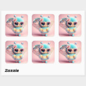 Cute Bee Vierkante Sticker (Vel)