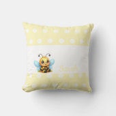 Cute Bee with Yellow Poka Dots-Customizable Kussen (Voorkant)