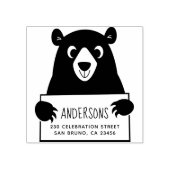 Cute Beer | Aangepast familienaam en retouradres Rubberstempel (Afrduk)