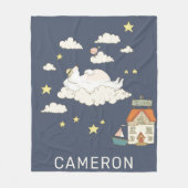 Cute Beer and Bird Illustration Scene Personalized Fleece Deken (Voorkant)