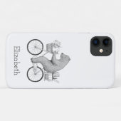 Cute Beer and Bunny on Bike, met naam gepersonalis Case-Mate iPhone Case (Achterkant (horizontaal))