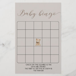 Cute Beer Baby Shower Bingo Spel