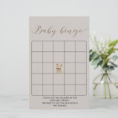 Cute Beer Baby Shower Bingo Spel (Staand voorkant)