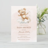 Cute Beer Baby shower Invitation Kaart (Staand voorkant)