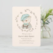 Cute  Beer Baby shower Invitation Kaart (Staand voorkant)
