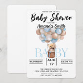 Cute Beer Baby shower Invitation Kaart (Voorkant / Achterkant)