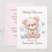 Cute Beer Baby shower Invitation Kaart (Voorkant / Achterkant)