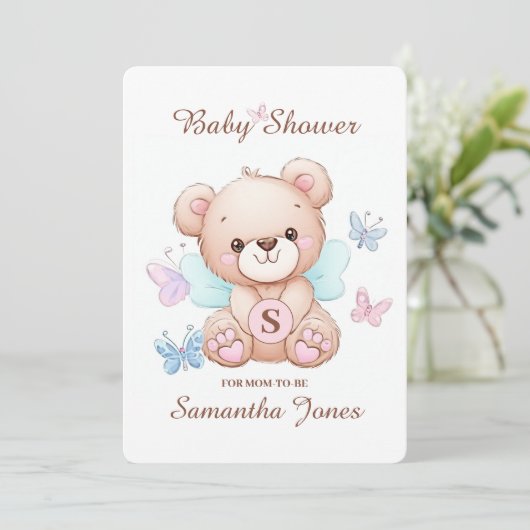Cute Beer Baby shower Invitation Kaart (Staand voorkant)