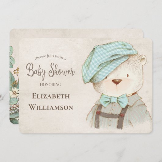 Cute Beer Baby shower Kaart (Voorkant / Achterkant)