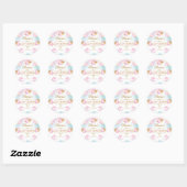 Cute Beer Baby Shower Meisje Dank Je Favor Ronde Sticker (Vel)