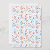 Cute Beer Baby shower Waterverf Bruin blauw pasta Kaart (Achterkant)