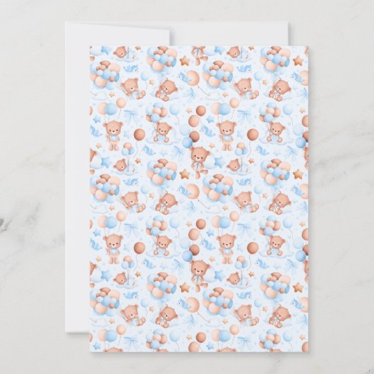 Cute Beer Baby shower Waterverf Bruin blauw pasta Kaart (Achterkant)