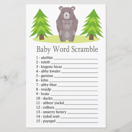Cute Beer Baby word scramble game (Voorkant)