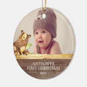 Cute Beer Baby's 1e Foto Kerst Ornament (Links)