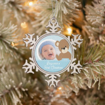 Cute Beer Baby's Eerste Kerstmis Foto