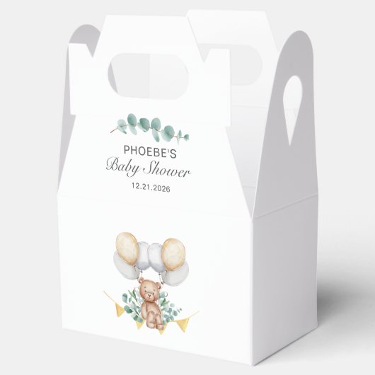 Cute Beer ballonnen en Eucalyptus Boy Baby shower Bedankdoosjes (Geopend)