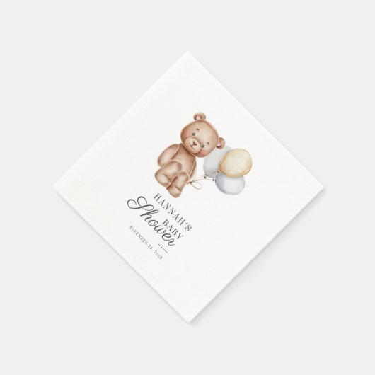 Cute Beer ballons Baby shower Script Paper Servet (Hoek)