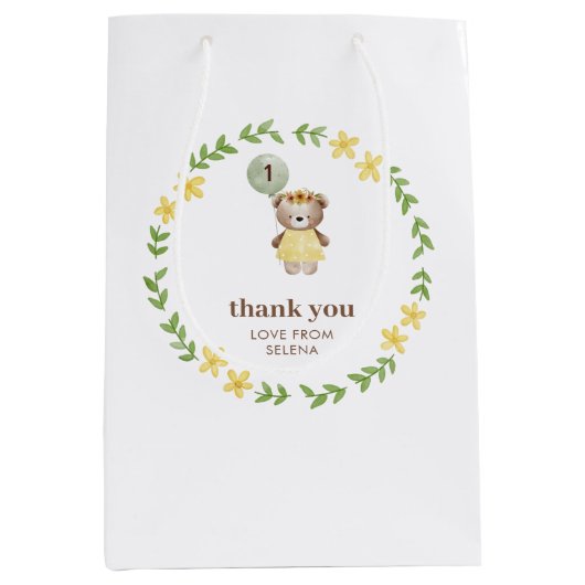 Cute Beer Birthday Medium Cadeauzakje (Voorkant)