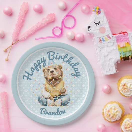 Cute Beer Birthday Papieren Bordje (Feest)