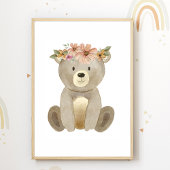 Cute Beer Bloemen Kinderkamer Poster Kinderkamer D