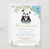 Cute Beer Blue Floral Waterverf Baby shower Foto Kaart (Voorkant)