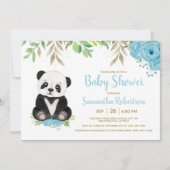 Cute Beer Blue Floral Waterverf Boy Baby shower Kaart (Voorkant)