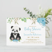 Cute Beer Blue Floral Waterverf Boy Baby shower Kaart (Staand voorkant)