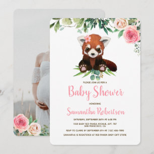 Cute Beer Blush Pink Bloemenmeisje Baby shower Fot Kaart