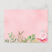 Cute Beer Blush Pink Waterverf Girl Baby shower Uitnodiging Briefkaart (Achterkant)