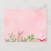Cute Beer Blush Pink Waterverf Girl Baby shower Uitnodiging Briefkaart (Achterkant)