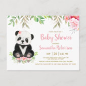 Cute Beer Blush Pink Waterverf Girl Baby shower Uitnodiging Briefkaart (Voorkant)