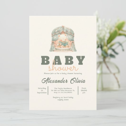 Cute Beer Boho Baby shower Kaart (Staand voorkant)
